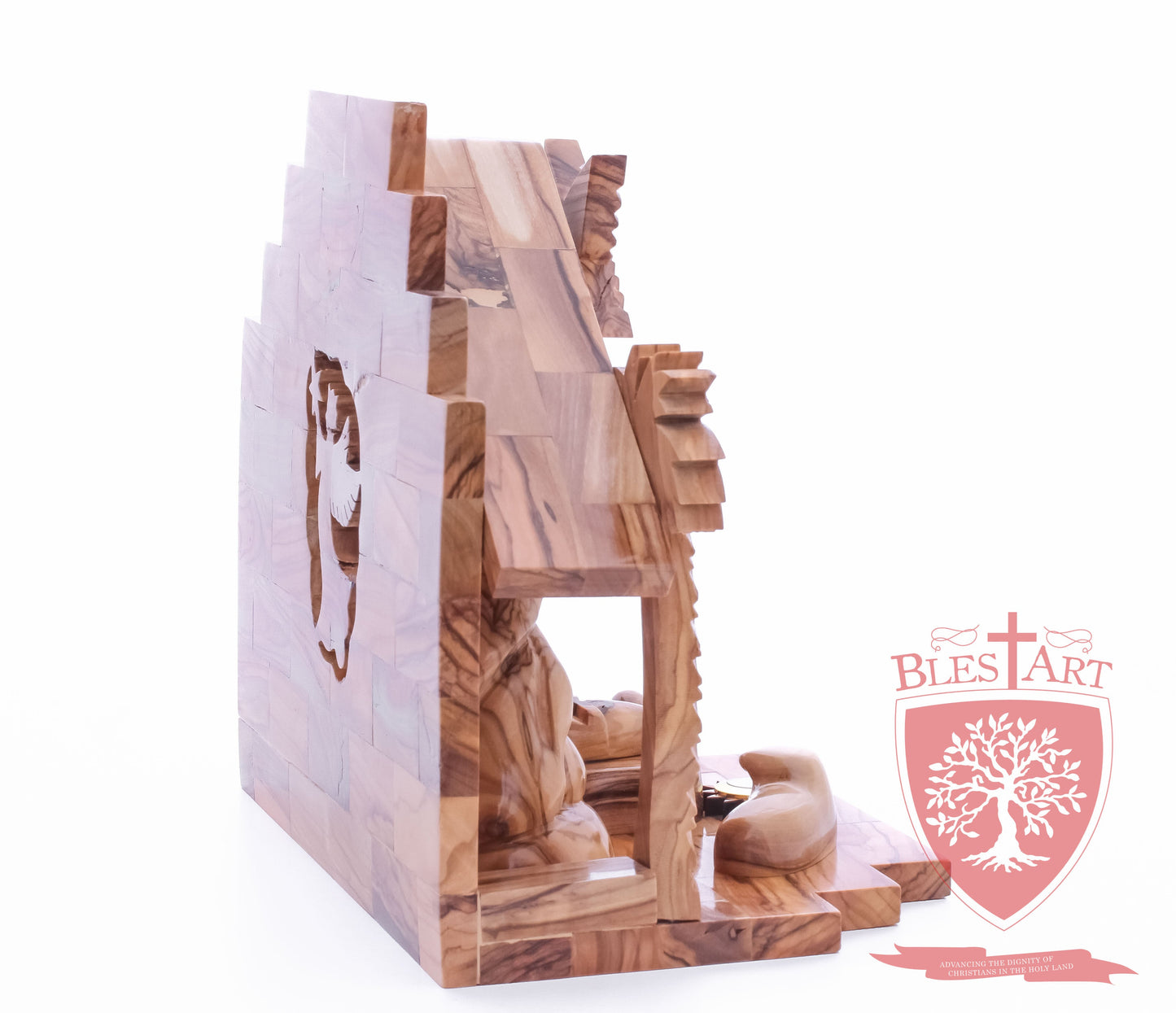 Nativity Set, Musical and non musical, Plain, with Incense from the Tomb of Jesus Size: 7"/ 18 cm Height