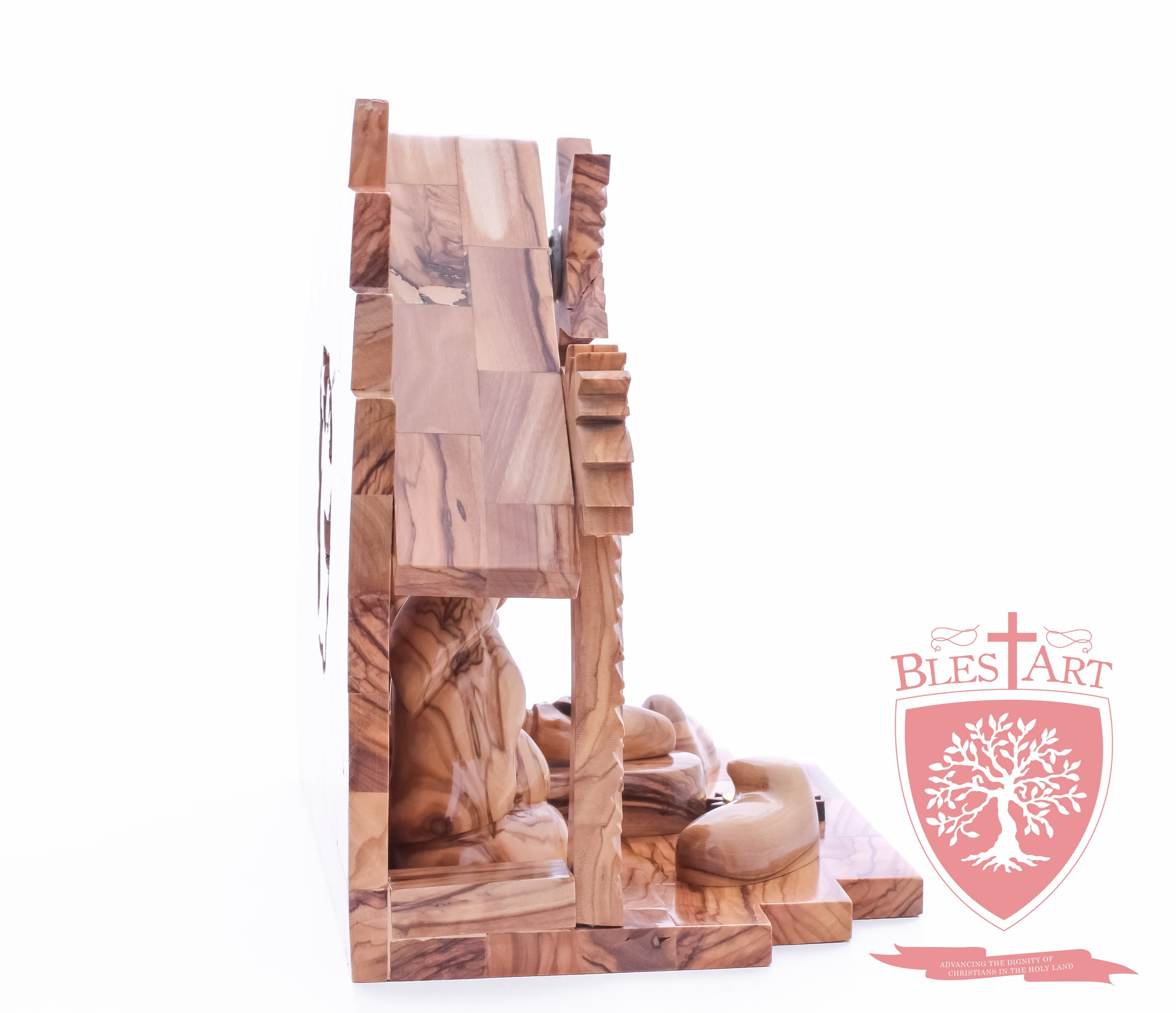 Nativity Set, Musical and non musical, Plain, with Incense from the Tomb of Jesus Size: 7"/ 18 cm Height