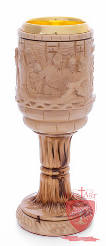 Chalice with the carving of the Last Supper image