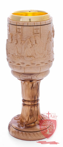 Chalice with the carving of the Last Supper image