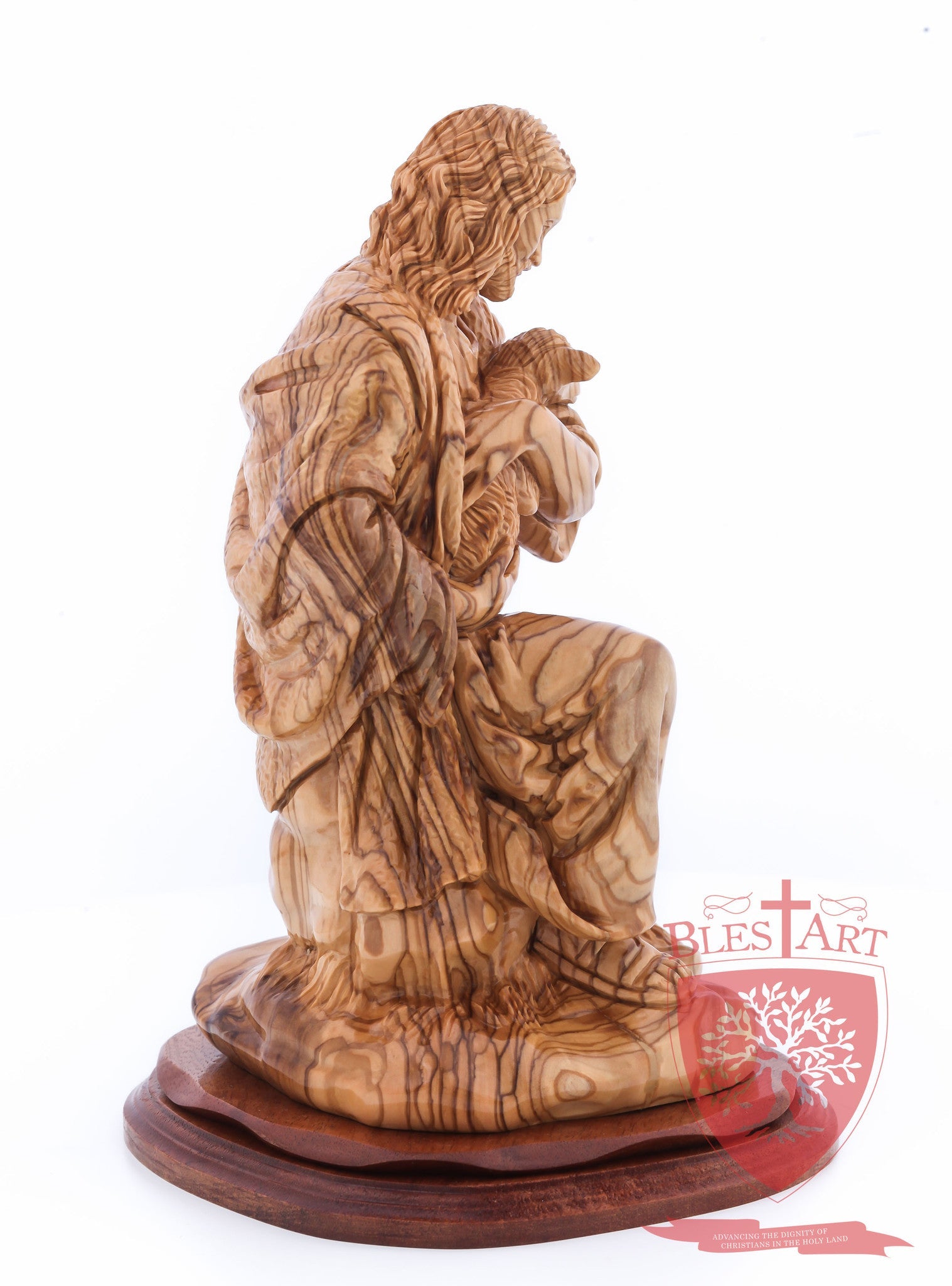 The Good Shepherd, Seated Style, Artistic - Olivewood