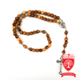 Olive Wood Rosary with Mary Icon and Holy Soil