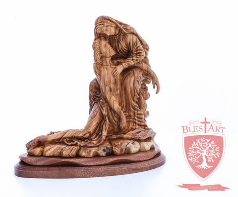 The Pieta on Mahogany Base, Museum Quality, 9"/ 23 cm height