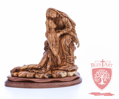 The Pieta on Mahogany Base, Museum Quality, 9"/ 23 cm height