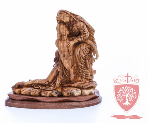 The Pieta on Mahogany Base, Museum Quality, 9"/ 23 cm height