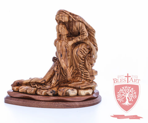 The Pieta on Mahogany Base, Museum Quality, 9"/ 23 cm height