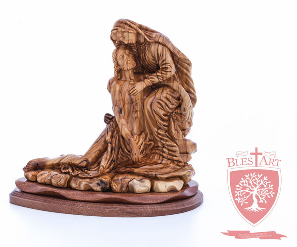 The Pieta on Mahogany Base, Museum Quality, 9"/ 23 cm height