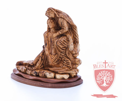 The Pieta on Mahogany Base, Museum Quality, 9"/ 23 cm height