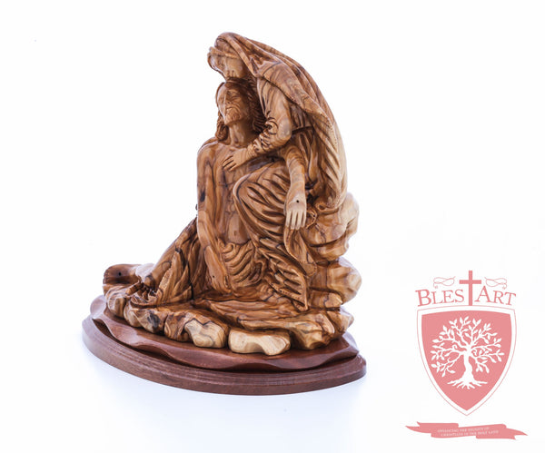 The Pieta on Mahogany Base, Museum Quality, 9"/ 23 cm height