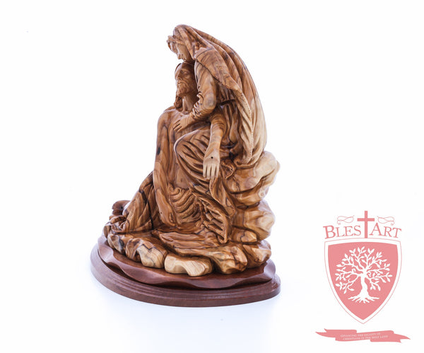 The Pieta on Mahogany Base, Museum Quality, 9"/ 23 cm height