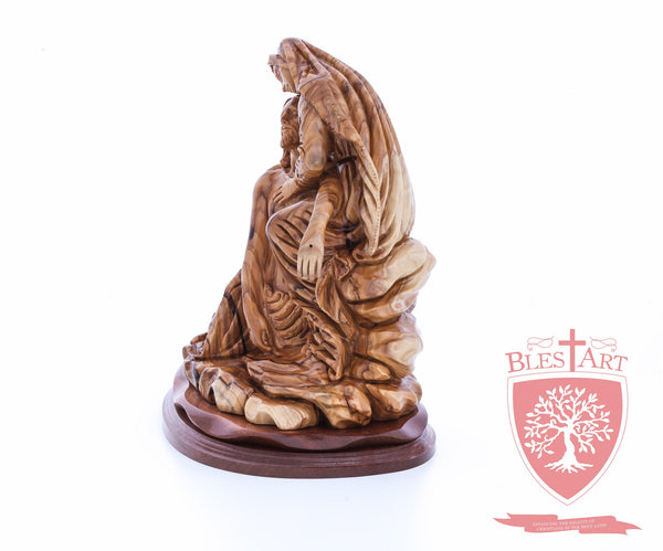 The Pieta on Mahogany Base, Museum Quality, 9"/ 23 cm height