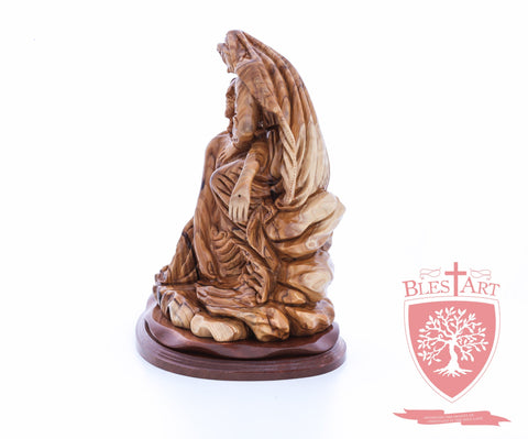 The Pieta on Mahogany Base, Museum Quality, 9"/ 23 cm height