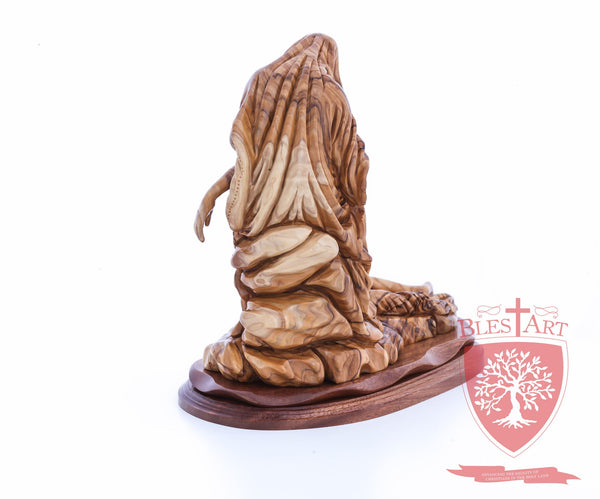 The Pieta on Mahogany Base, Museum Quality, 9"/ 23 cm height