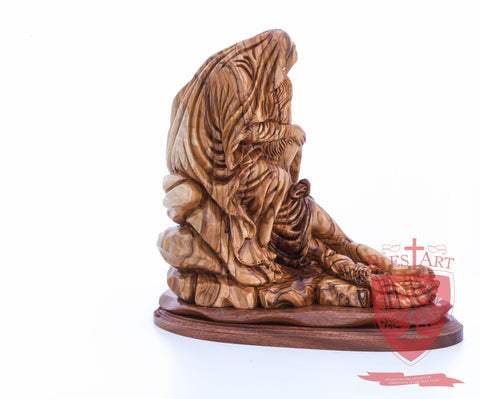 The Pieta on Mahogany Base, Museum Quality, 9"/ 23 cm height