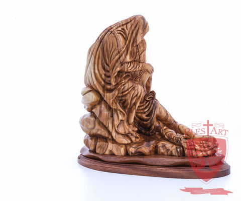 The Pieta on Mahogany Base, Museum Quality, 9"/ 23 cm height