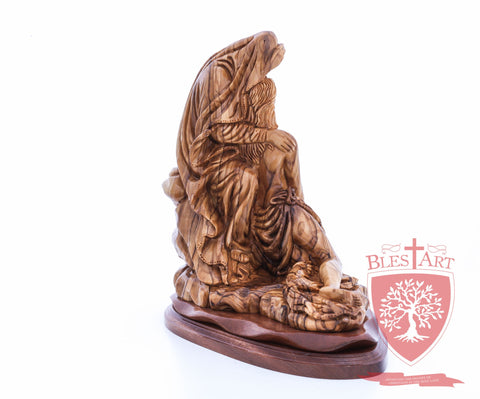 The Pieta on Mahogany Base, Museum Quality, 9"/ 23 cm height