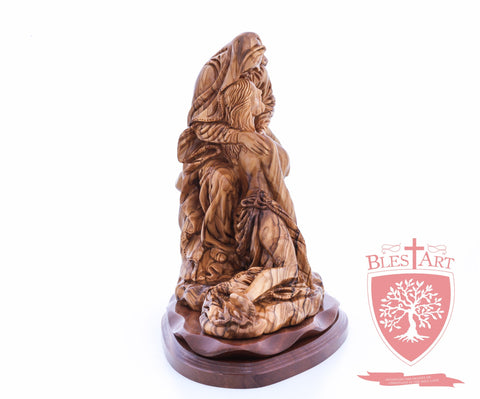 The Pieta on Mahogany Base, Museum Quality, 9"/ 23 cm height