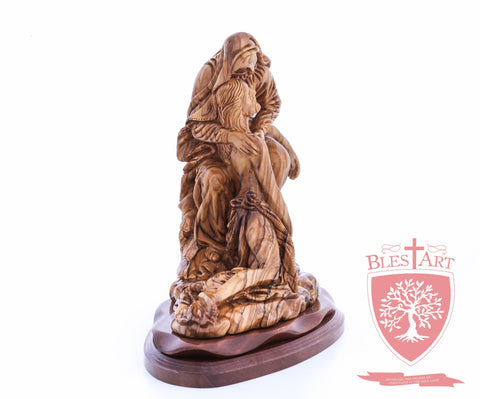 The Pieta on Mahogany Base, Museum Quality, 9"/ 23 cm height