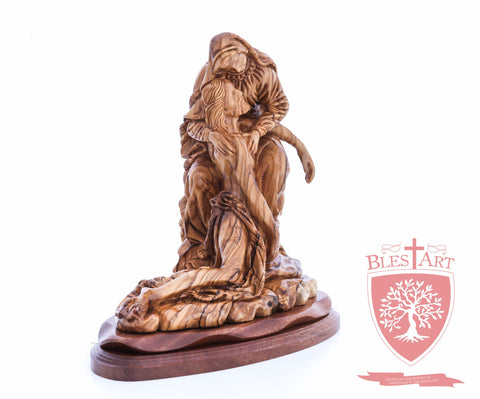 The Pieta on Mahogany Base, Museum Quality, 9"/ 23 cm height