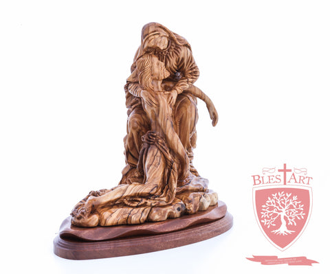 The Pieta on Mahogany Base, Museum Quality, 9"/ 23 cm height