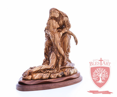 The Pieta on Mahogany Base, Museum Quality, 9"/ 23 cm height