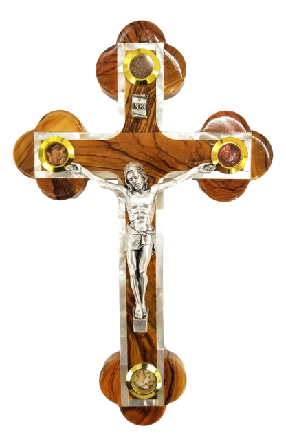 Roman crucifix, With mother of pearls and holy items, Different sizes available.