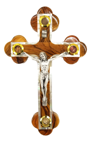 Roman crucifix, With mother of pearls and holy items, Different sizes available.