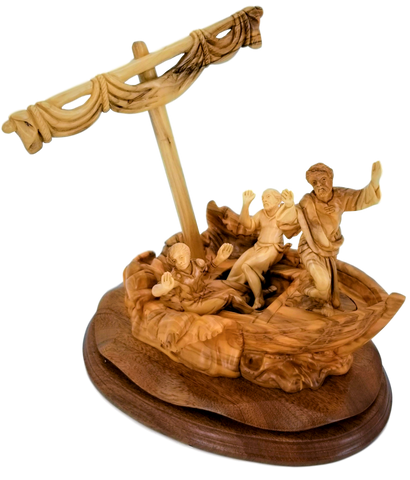 Jesus calming the Storm, Size: 11" x 8" x 10.5"