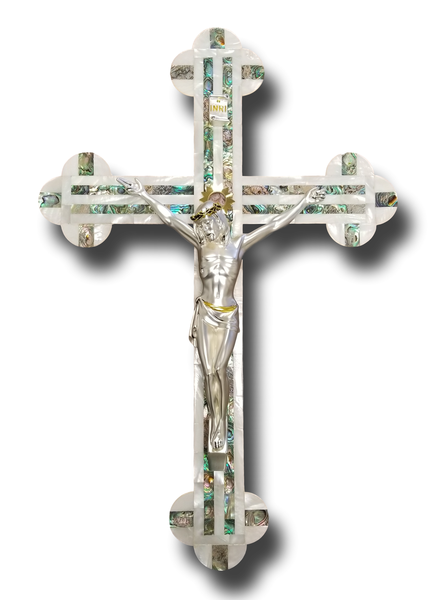 Roman Cross, with Abalone and Mother of Pearls seashells