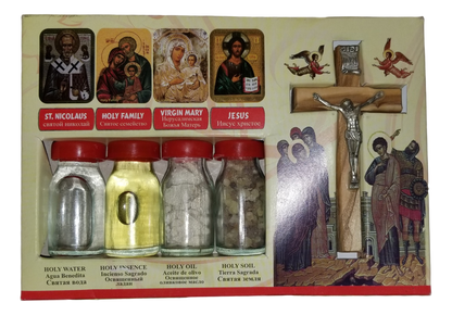 Holy water, Holy Oil, Stones, and Soil boxes