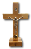 Latin Crucifix with one Holy Item. Available in two sizes - Blest Art, Inc. 