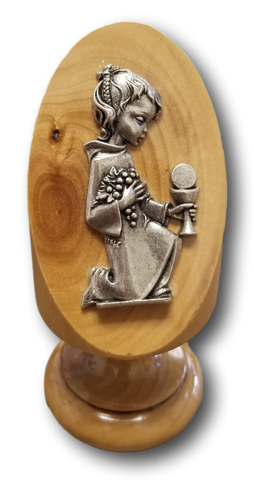 Pedestal, Olive wood, Available in different styles, Size: 3.75" / 9.5 cm height - Blest Art, Inc. 