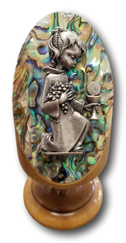 Pedestal, Olive wood, Available in different styles, Size: 3.75" / 9.5 cm height - Blest Art, Inc. 
