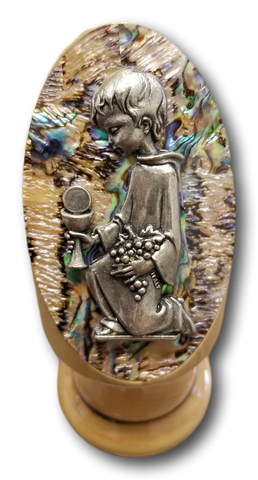 Pedestal, Olive wood, Available in different styles, Size: 3.75" / 9.5 cm height - Blest Art, Inc. 