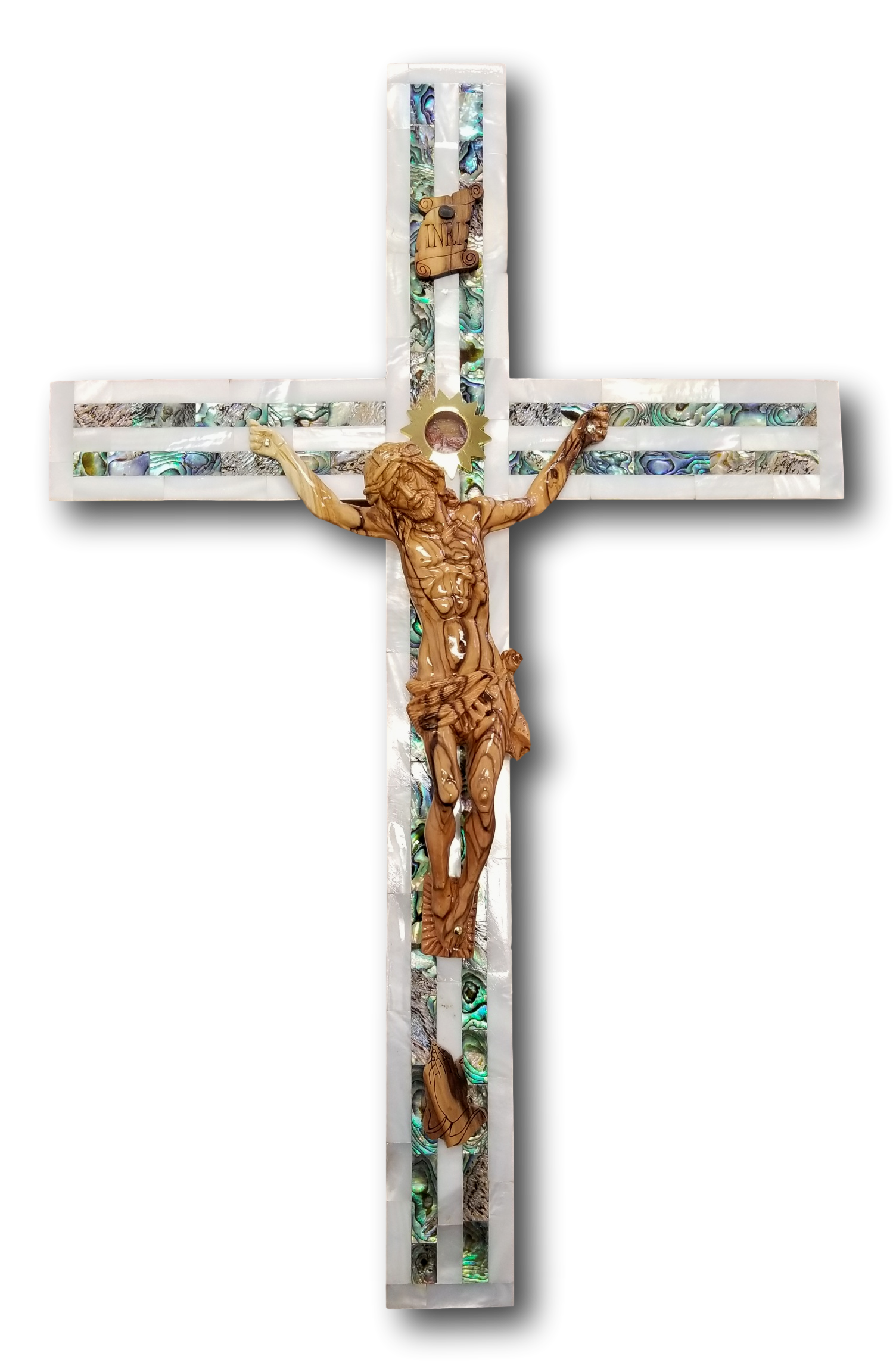 Cross, with Abalone and Mother of Pearls seashells