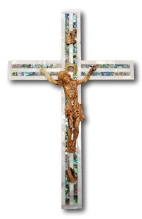 Cross, with Abalone and Mother of Pearls seashells