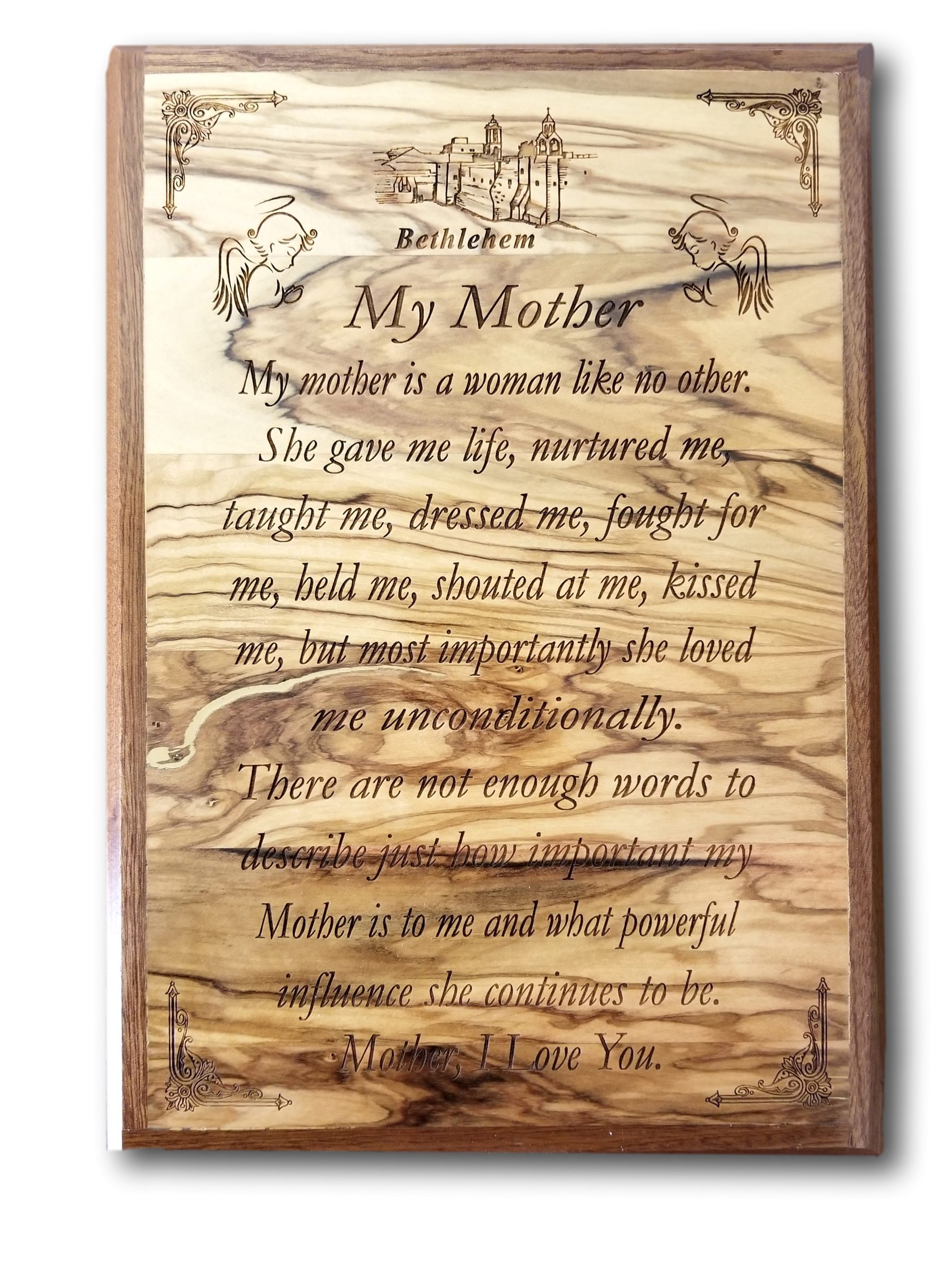 My Mother plaque, Size: 8.5" x 12.2"