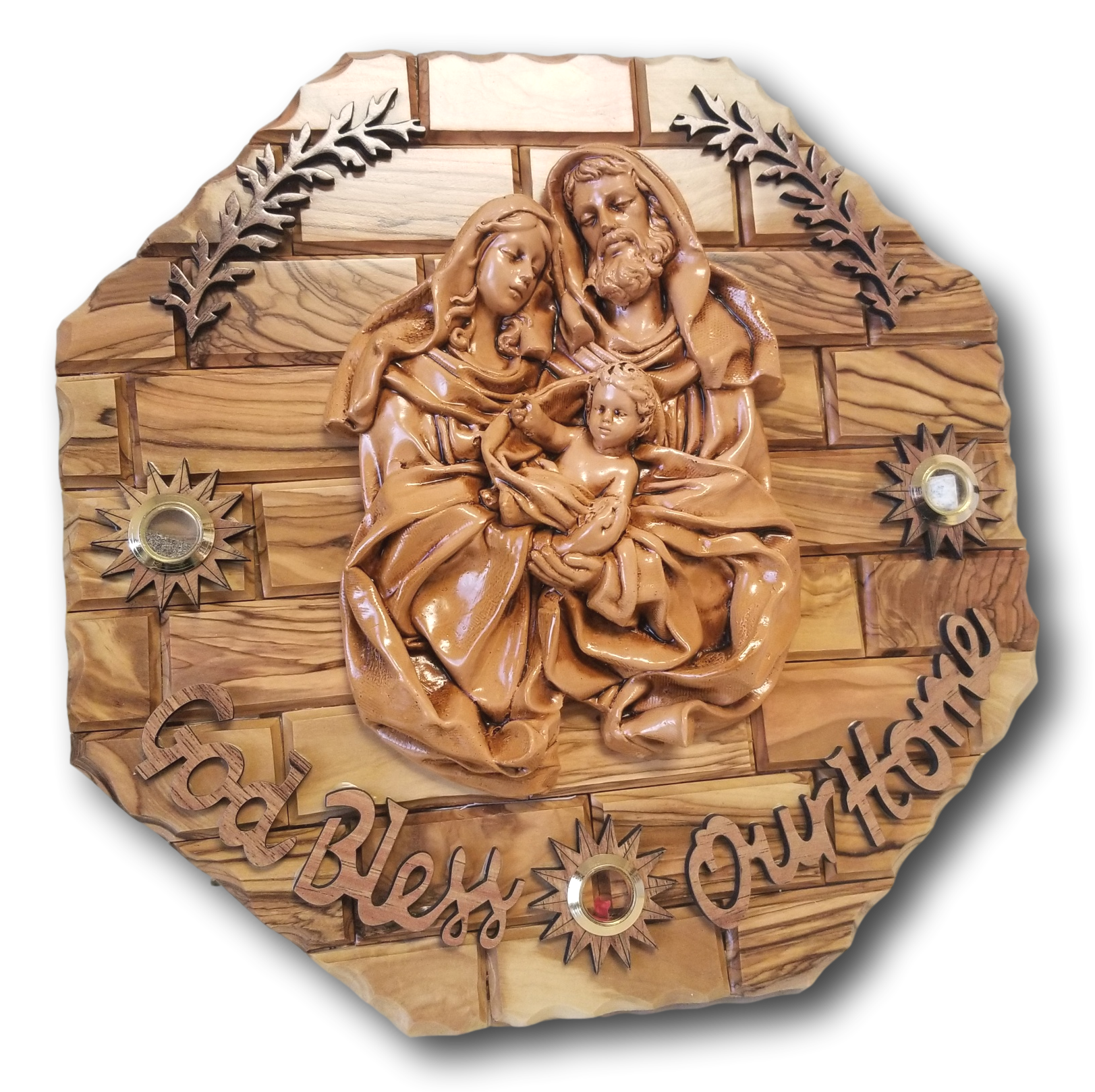 Holy Family Plaque, with Holy Items