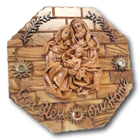 Holy Family Plaque, with Holy Items