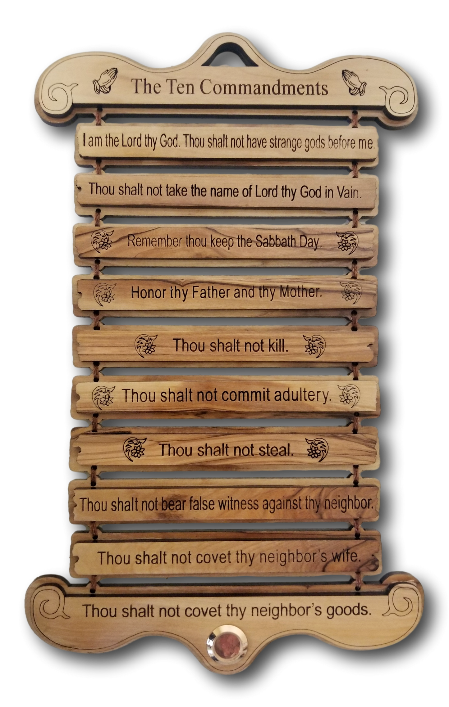 Ten Commandments Plaque, with One holy items