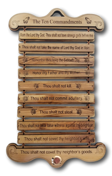 Ten Commandments Plaque, with One holy items