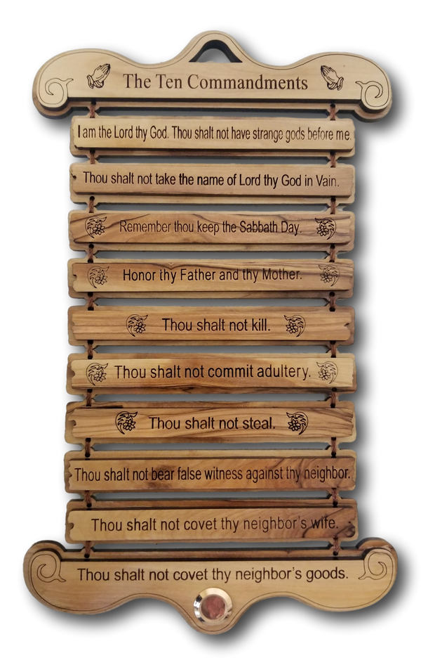 Ten Commandments Plaque, with One holy items