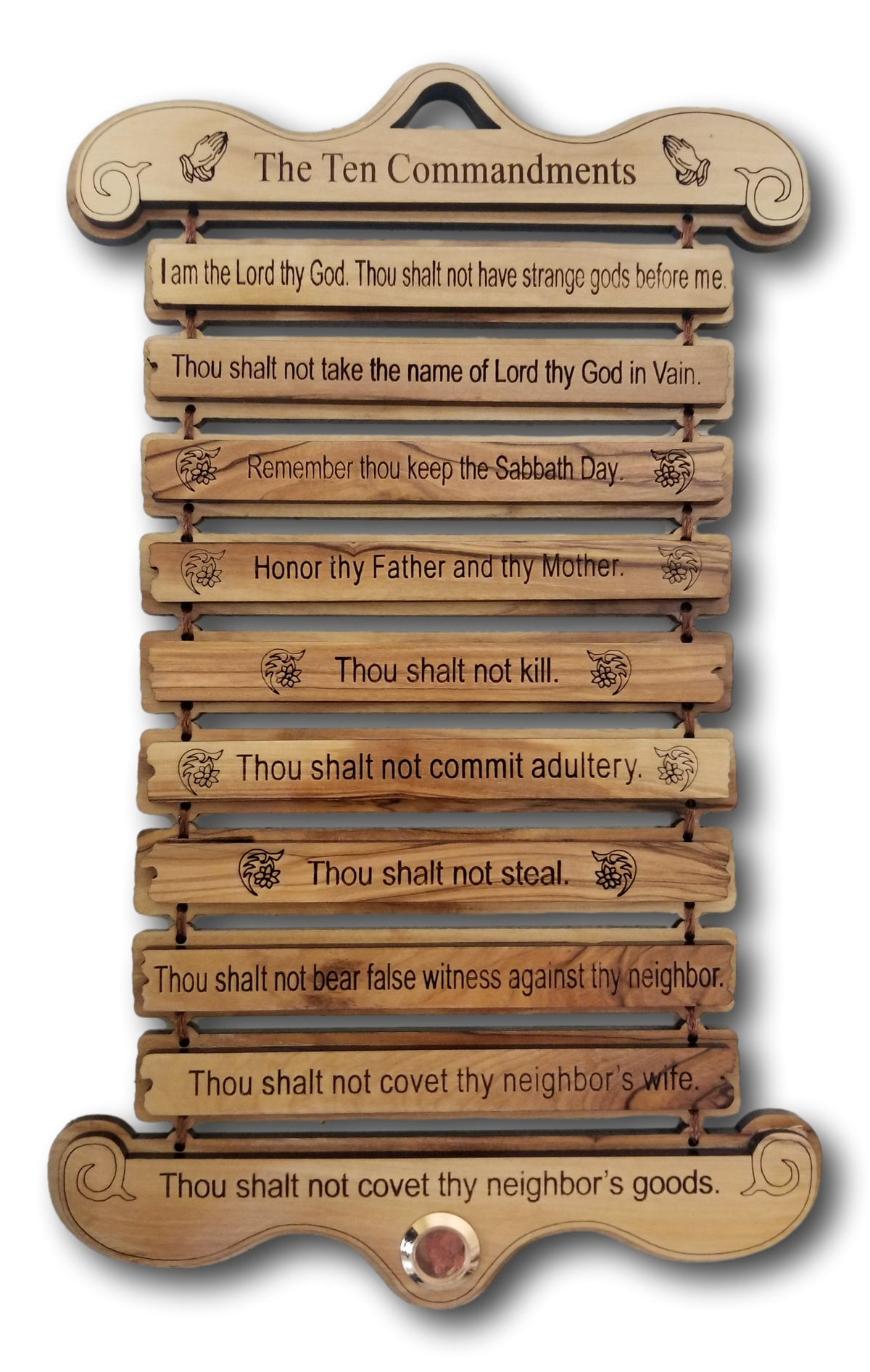 Ten Commandments Plaque, with One holy items