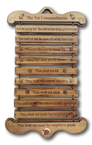 Ten Commandments Plaque, with One holy items
