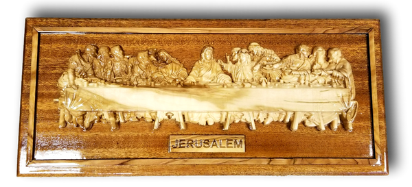 Olive Wood Last Supper Plaque