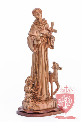 St. Francis and the Animals, Cathedral Quality, Size: 17.7"/45 cm