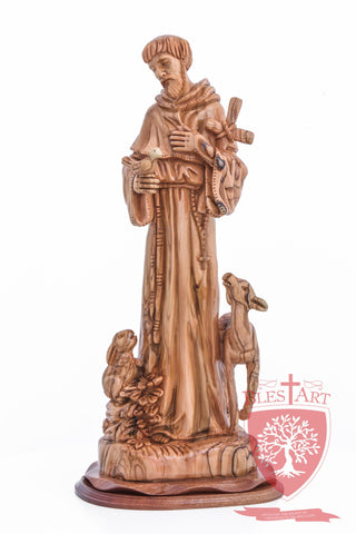 St. Francis and the Animals, Cathedral Quality, Size: 17.7"/45 cm