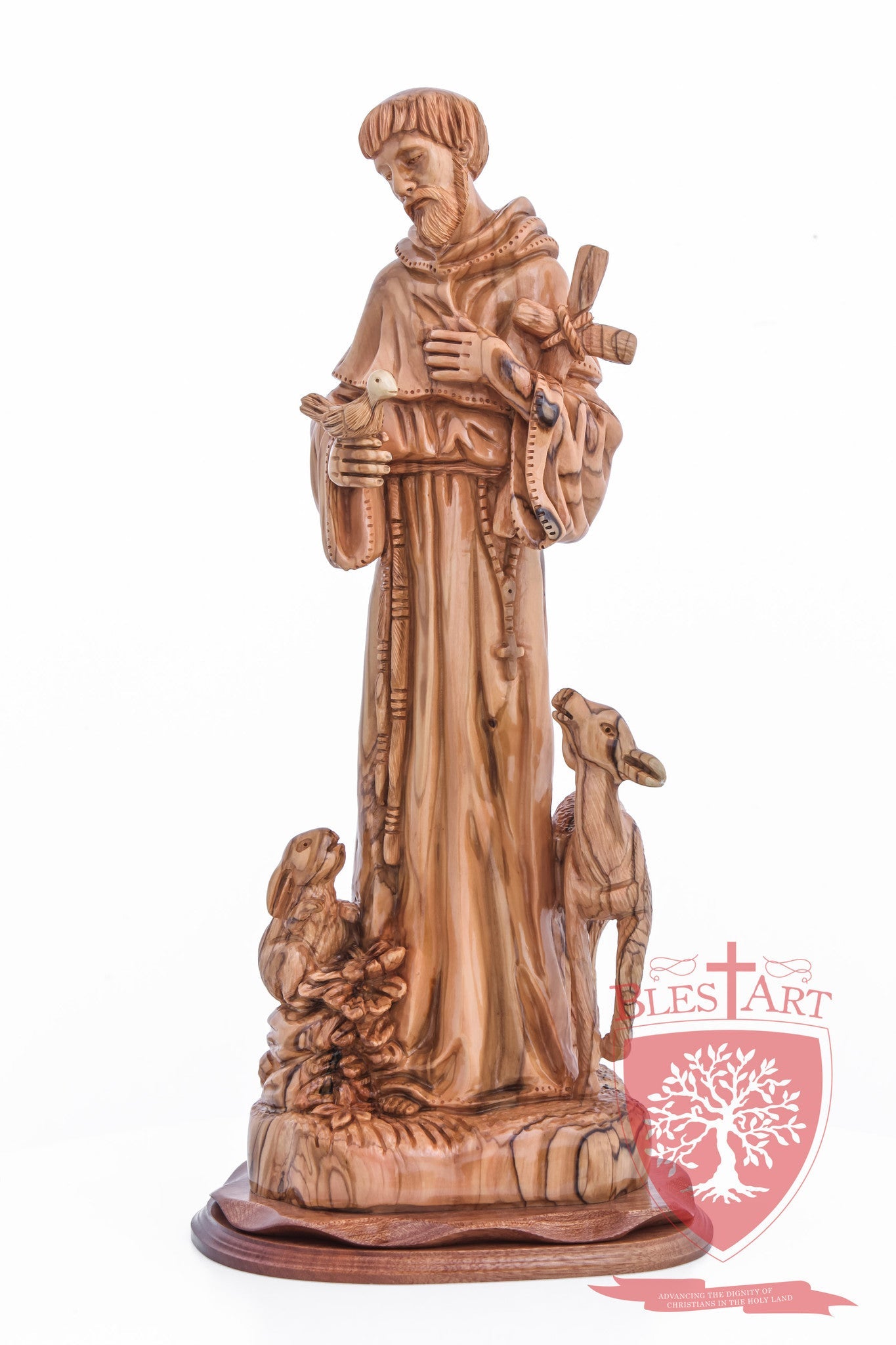 St. Francis and the Animals, Cathedral Quality, Size: 17.7"/45 cm