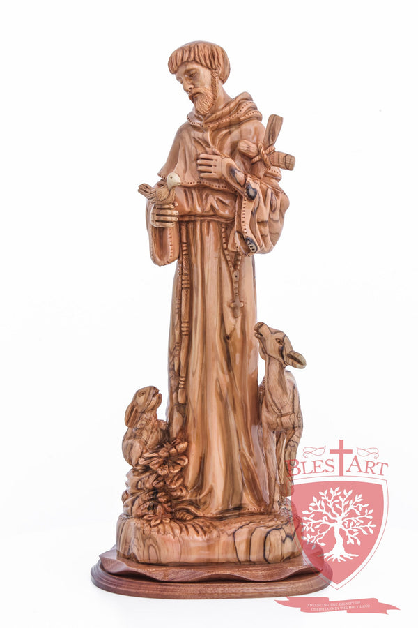 St. Francis and the Animals, Cathedral Quality, Size: 17.7"/45 cm