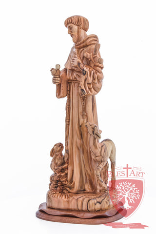 St. Francis and the Animals, Cathedral Quality, Size: 17.7"/45 cm